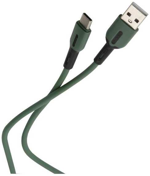 Кабель Usams SJ433 USB Type-C, с индикатором, силикон, 1 м, зеленый (SJ433USB02)