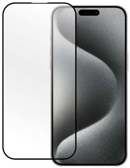 Защитное стекло с рамкой PERO Full Glue для iPhone 15 Pro Black (PGFG-I15P)