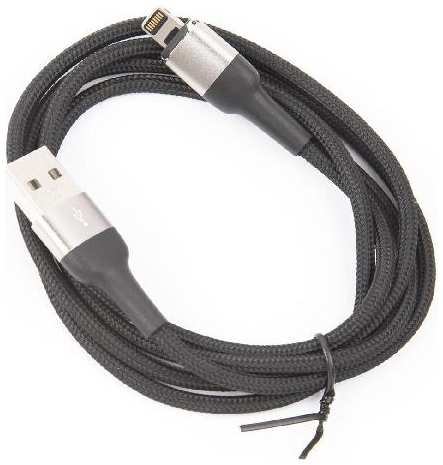 Кабель Usams US-SJ326 U28 USB/Lightning, с индикатором, нейлоновая оплетка, 2,4A, 1 м, серый (SJ326USB03)