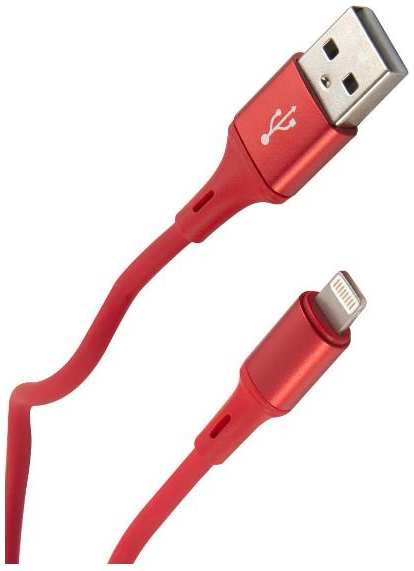 Кабель BOROFONE BU24 Cool USB/Lightning, 2,4А, 1,2 м, красный (24915)