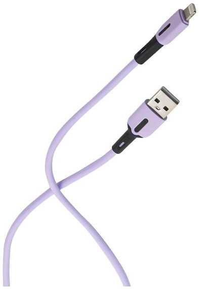 Кабель Usams SJ431 USB/Lightning, с индикатором, силикон, 1 м, фиолетовый (SJ431USB04) 90154686551