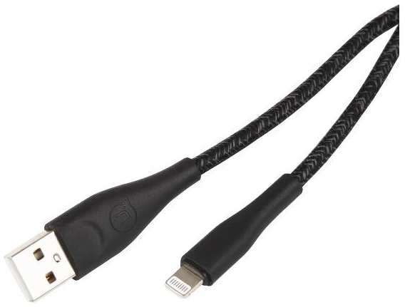 Кабель Usams SJ394 USB/Lightning, нейлоновая оплетка, 2 м, черный (SJ394USB01) 90154686553