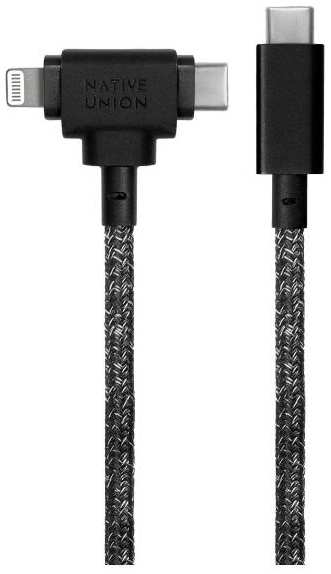 Кабель NATIVE-UNION Belt Cable Duo, USB Type-C/Lightning, 1,5 м, черный космос (BELT-CCL-COS-NP) 90154690851