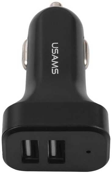 Автомобильное зарядное устройство Usams US-CC087, 2хUSB, 2,1 А, черное (CC87TC01) 90154691062