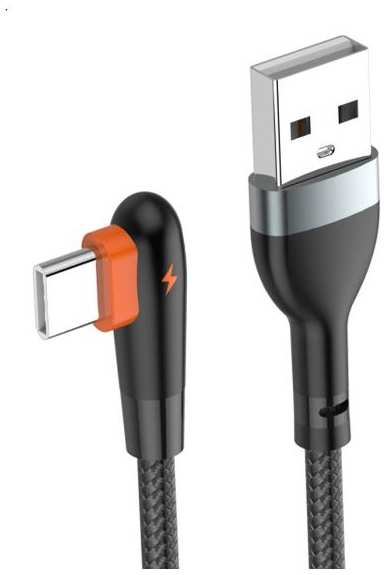 Кабель LDNIO LS562 USB Type-C, 2 м, черный/оранжевый (LD_C3805)