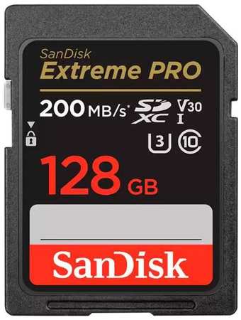 Карта памяти SanDisk Extreme Pro SDXC 128GB UHS-I Class 3 V30 (SDSDXXD-128G-GN4IN)