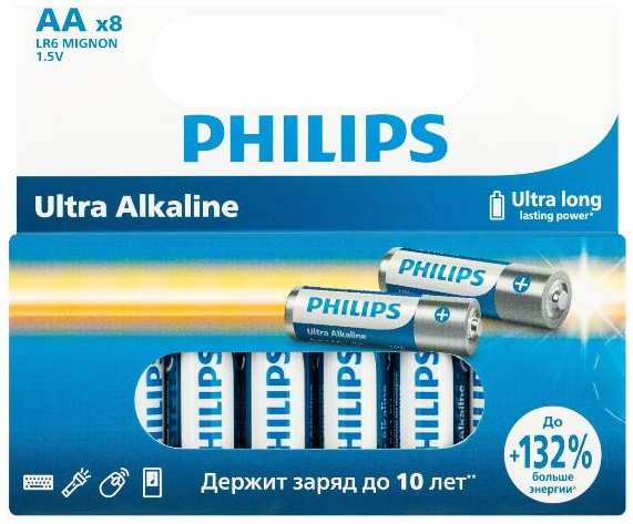 Батарейки Philips AA (LR6), 8 шт (LR6E8W/51)