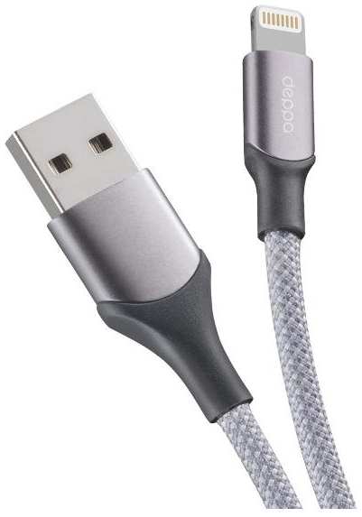 Кабель Deppa Magneto USB-A/Lightning, 3A, нейлон, 1,5 м, серый (72560) 90154704184