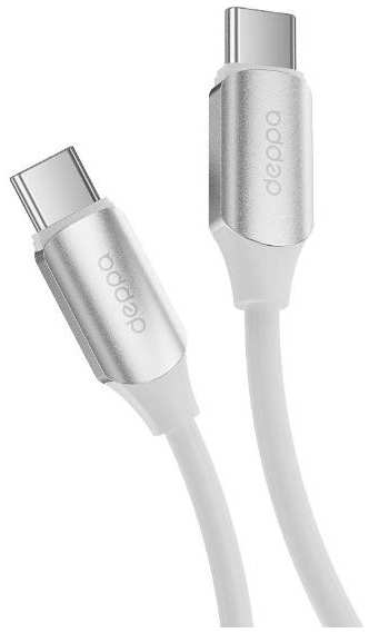 Кабель Deppa USB-С/USB-С, 100 Вт, 1,5 м, белый (72558) 90154704186