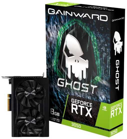 Видеокарта Gainward RTX3050 Ghost 8GB GDDR6 128bit DVI HDMI DP (NE63050018P1-1070B)