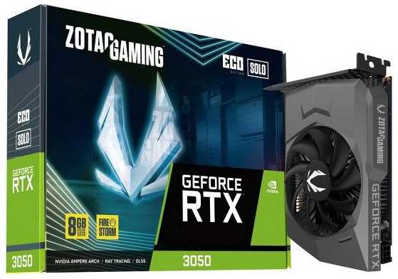 Видеокарта Zotac RTX3050 ECO Solo 8GB GDDR6 128-bit 3xDP HDMI 1FAN Lite Pack (ZT-A30500R-10L) 90154707333