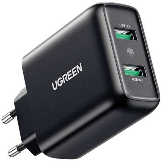 Сетевое зарядное устройство uGreen CD161, USB-A, 36 Вт, быстрая зарядка QC 3.0, черное (10216)