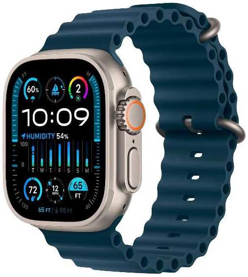 Смарт-часы Apple Watch Ultra 2 49mm Titanium Case with Blue Ocean Band (MRF73/MREG3) 90154725699