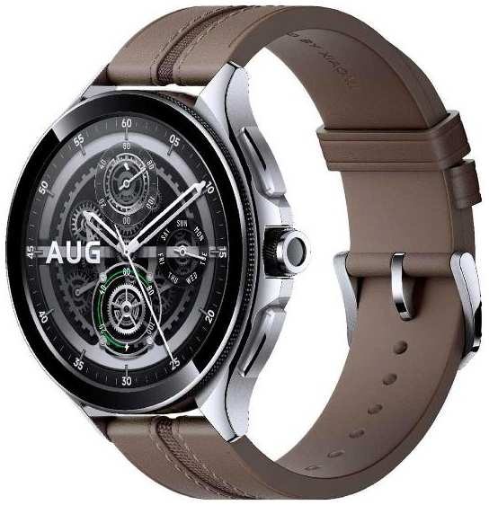 Смарт-часы Xiaomi Watch 2 Pro Silver Case with Brown Leather Strap (M2234W1/BHR7216GL) 90154729712