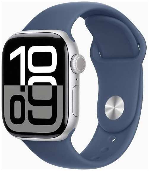 Смарт-часы Apple Watch Series 10 42mm Silver Aluminium Case with Denim Sport Band, размер Regular 90154731470