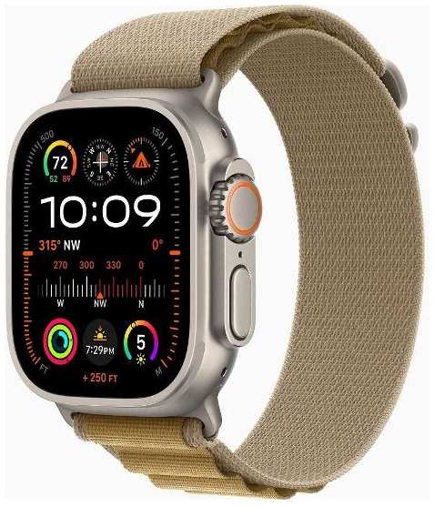 Смарт-часы Apple Watch Ultra 2 49mm Natural Titanium Case with Tan Alpine Loop, размер Regular 90154731653