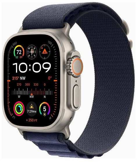 Смарт-часы Apple Watch Ultra 2 49mm Natural Titanium Case with Navy Alpine Loop, размер Regular 90154731655