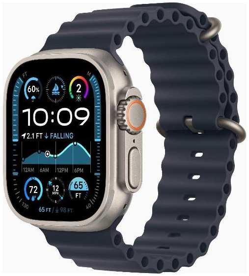 Смарт-часы Apple Watch Ultra 2 49mm Natural Titanium Case with Navy Ocean Band, размер Regular 90154731741