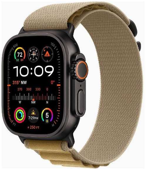 Смарт-часы Apple Watch Ultra 2 49mm Black Titanium Case with Tan Alpine Loop, размер Regular 90154731743