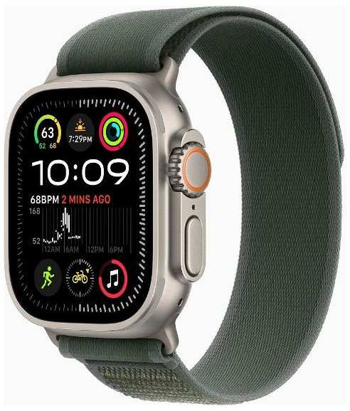 Смарт-часы Apple Watch Ultra 2 49mm Natural Titanium Case with Green Trail Loop, размер Regular 90154731746