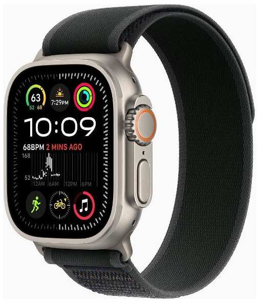 Смарт-часы Apple Watch Ultra 2 49mm Natural Titanium Case with Black Trail Loop, размер Regular 90154731747