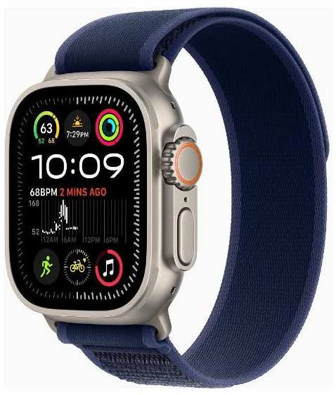 Смарт-часы Apple Watch Ultra 2 49mm Natural Titanium Case with Blue Trail Loop, размер Regular 90154731748