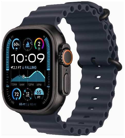 Смарт-часы Apple Watch Ultra 2 49mm Black Titanium Case with Navy Ocean Band, размер Regular 90154731781