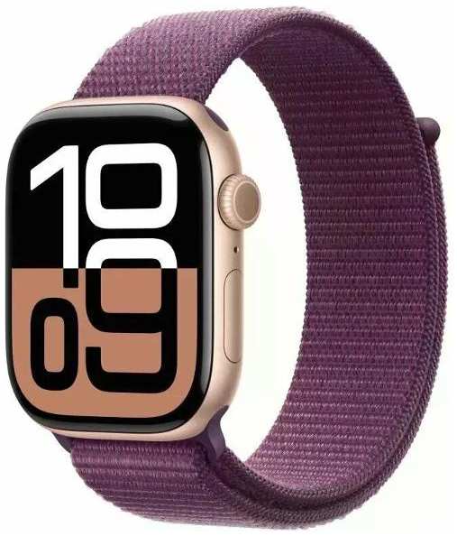 Смарт-часы Apple Watch Series 10 GPS 46mm Aluminium Case with Plum Sport Loop, размер Regular