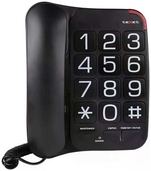 Телефон проводной teXet TX-201 Black 90154747498