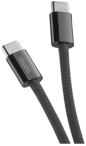 Кабель Deppa Zeus USB-C/USB-C, 1,5m, 5A, 8k60Hz Black (72548)