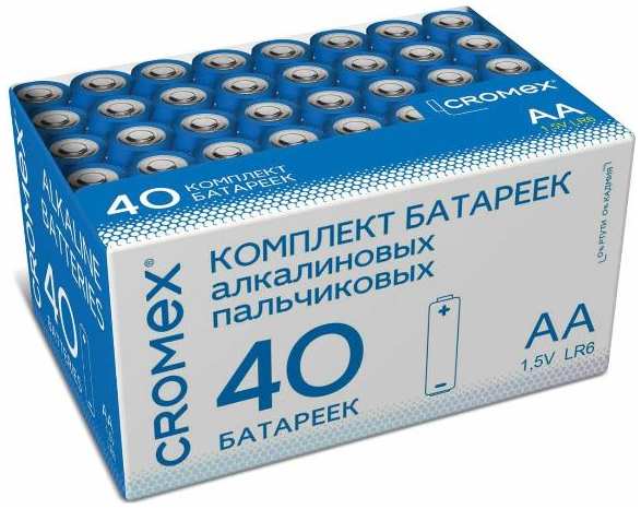 Батарейки CROMEX Alkaline АА (LR6), 40 шт (455594)