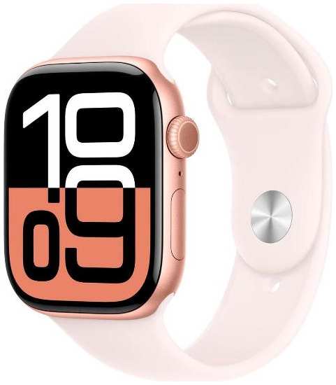 Смарт-часы Apple Watch Series 10 A2997 42mm Aluminum Case with Light Blush Sport Band, размер S/M (MWWH3LW/A)