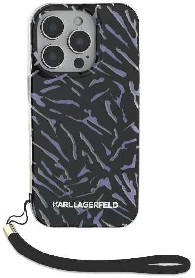 Чехол Karl Lagerfeld Zebra Hard + Nylon Hand Cord для iPhone 16 Pro Max, PC/TPU (KLHCP16XHZBPKCCU)