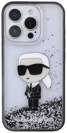 Чехол Karl Lagerfeld для iPhone 16 Pro Max Liquid Glitter NFT Karl Ikonik / (KLHCP16XLKKNSK)