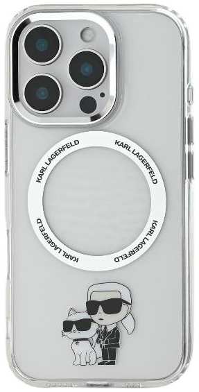 Чехол Karl Lagerfeld для iPhone 16 Pro Max, PC/TPU MagSafe NFT Karl & Choupette Metal ring (KLHMP16XHNKCIT)