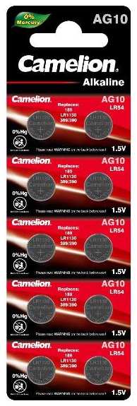 Батарейки Camelion Mercury Free G10 (LR54), 10 шт (AG10-BP10)