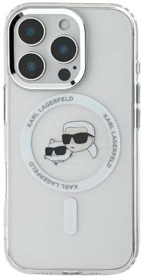 Чехол Karl Lagerfeld NFT Karl & Choup Head Metal Camera MagSafe для iPhone 16 Pro Max, PC/TPU (KLHMP16XHLSKCH)