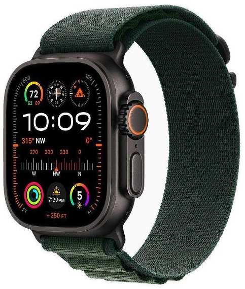 Смарт-часы Apple Watch Ultra 2 49mm Black Titanium Case with Dark Green Alpine Loop, размер Regular 90154755448