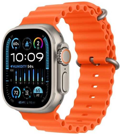 Смарт-часы Apple Watch Ultra 2 49mm Titanium Case with Orange Ocean Band, размер Regular 90154755466