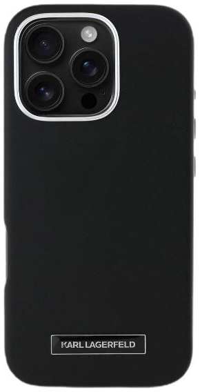 Чехол Karl Lagerfeld для iPhone 16 Pro Max, PU Grained Full Wrapped & Metal Camera MageSafe, (KLHMP16XPGMSRPK)