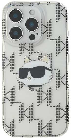 Чехол Karl Lagerfeld Monogram NFT Choupette Head для iPhone 16 Pro, PC/TPU (KLHCP16LHKLPCHT)