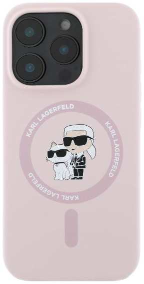 Чехол Karl Lagerfeld для iPhone 16 Pro Liquid Silicone MagSafe NFT Karl & Choupette, (KLHMP16LSCMKCRHP)