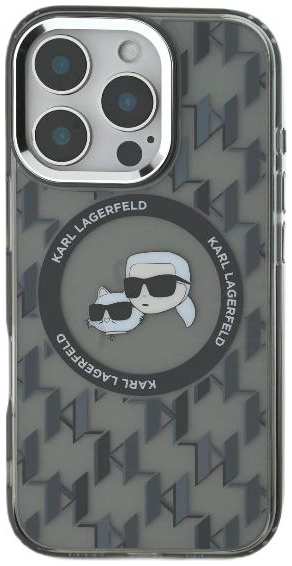 Чехол Karl Lagerfeld для iPhone 16 Pro Max, PC/TPU MagSafe Monogram NFT Karl & Choupette, (KLHMP16XHMCKMHK)