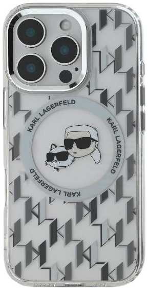 Чехол Karl Lagerfeld для iPhone 16 Pro, PC/TPU MagSafe Monogram NFT Karl & Choupette, (KLHMP16LHMCKMHT)