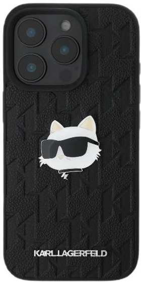 Чехол Karl Lagerfeld Grained Monogram NFT Choupette Metal Head для iPhone 16 Pro Max, PU, (KLHCP16XPGKLCHPK)