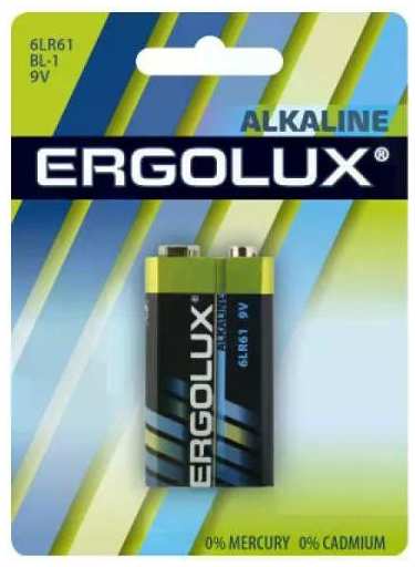 Батарейка Ergolux Alkaline 6LR61, крона, 9 В (6LR61 BL-1)