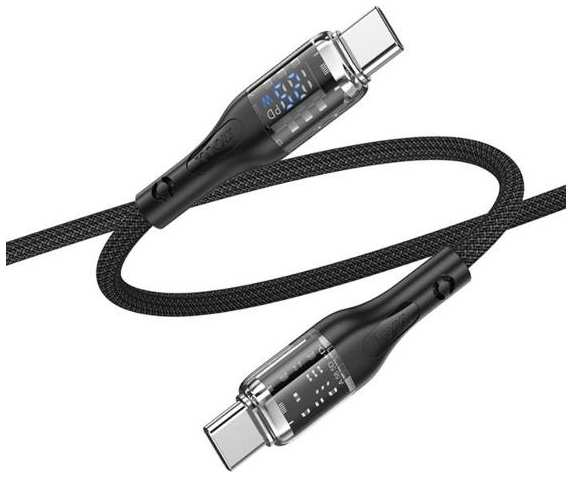 Кабель HOCO U115, USB-C/USB-C, 1,2 м, черный (9881483) 90154763394