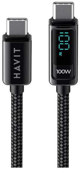 Кабель Havit USB Type-C, 5A, 2 м, черный (CB6247) 90154768305