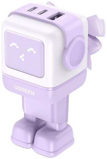Сетевое зарядное устройство UGREEN CD361 Nexode RG 65W USB-A + 2хUSB-C Robot GaN Tech Fast Charger EU Pink (35291) 90154770039