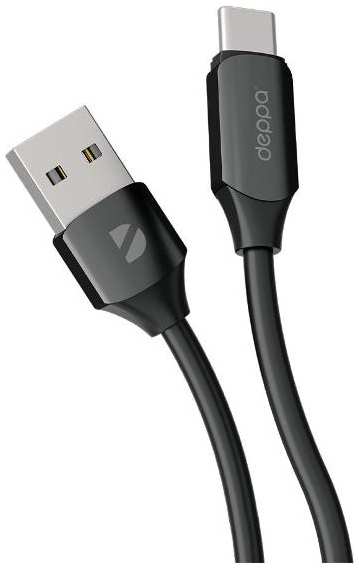 Кабель Deppa Silk, USB/USB-C, 66 Вт, 6 А, 1,2 м, черный (72535) 90154770079